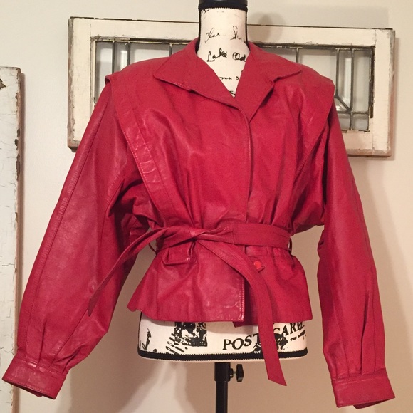 Vintage Jackets & Blazers - Vintage 80s Leather Jacket